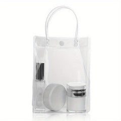 Clear Makeup Bag With Handle Transparent Toiletry Bag Gift Wrap Tote Bag