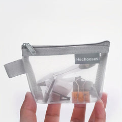 Portable Mesh Storage Bag Zipper Pouch Toiletry Bag Cosmetic Bag