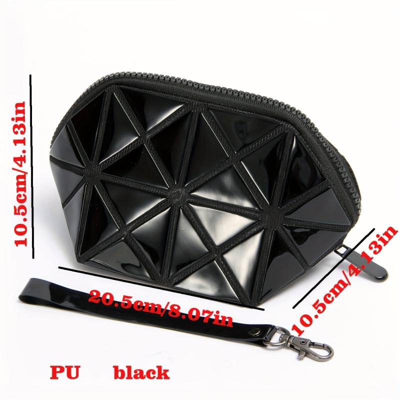 Geometric Clutch Makeup Bag For Purse Travel Cosmetic Bag With Wristlet