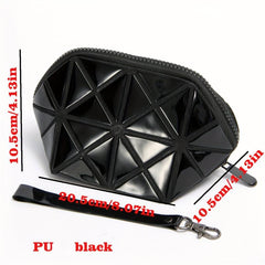 Geometric Clutch Makeup Bag For Purse Travel Cosmetic Bag With Wristlet