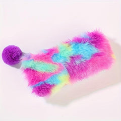 Colorful Plush Makeup Bag Zipper Roomy Brush Organizer