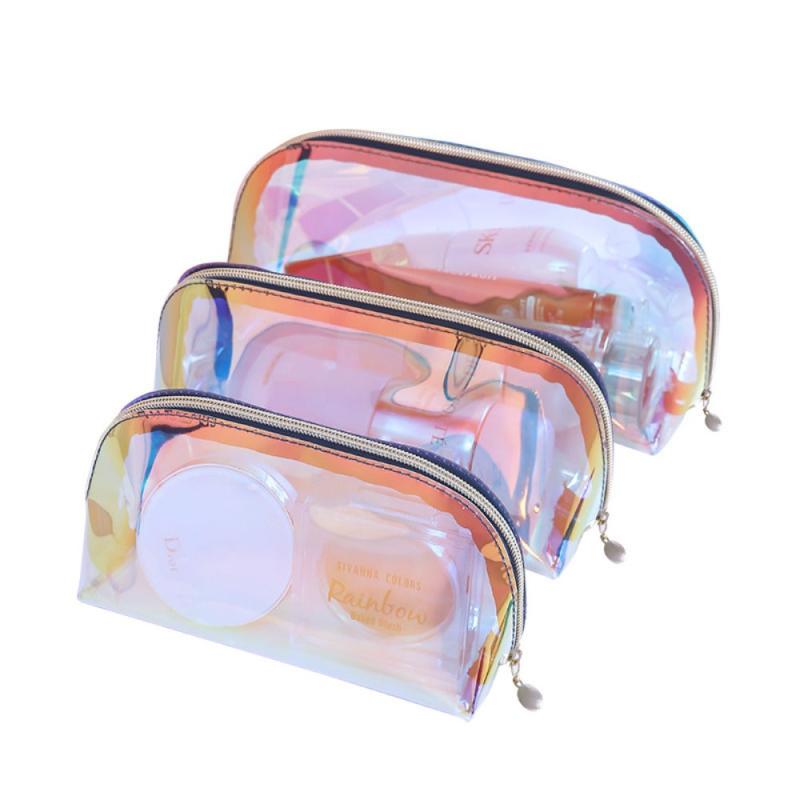 Waterproof Colorful TPU Makeup Bag Roomy Zipper Cosmetic Bag Travel Beauty Case