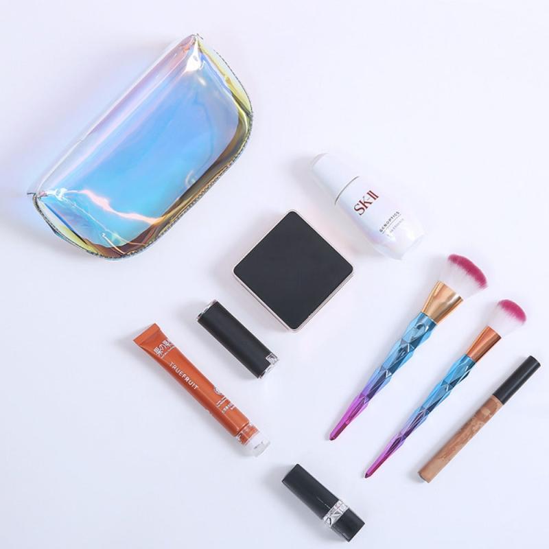 Waterproof Colorful TPU Makeup Bag Roomy Zipper Cosmetic Bag Travel Beauty Case