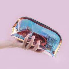 Waterproof Colorful TPU Makeup Bag Roomy Zipper Cosmetic Bag Travel Beauty Case