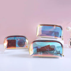 Waterproof Colorful TPU Makeup Bag Roomy Zipper Cosmetic Bag Travel Beauty Case