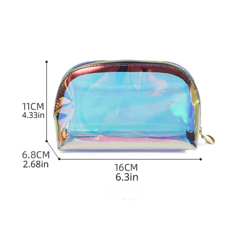 Waterproof Colorful TPU Makeup Bag Roomy Zipper Cosmetic Bag Travel Beauty Case