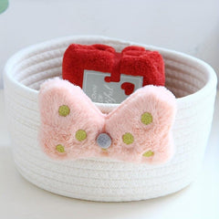 Cotton Rope Storage Basket Cartoon Makeup Organizer