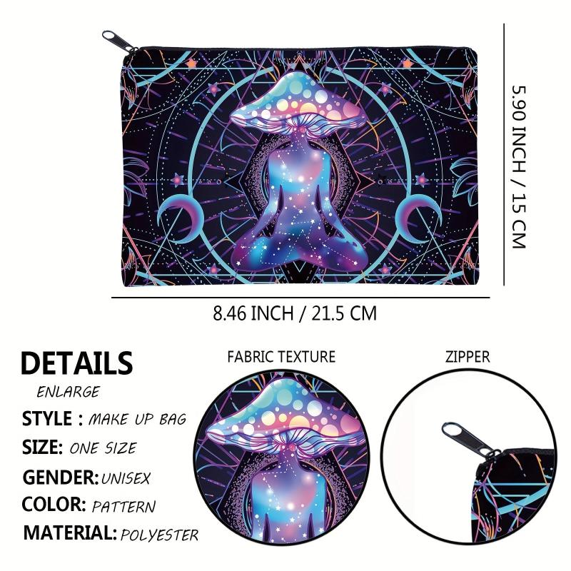 Mushroom Cosmetic Bag Travel Portable Small Makeup Pouch Toiletry Organizer