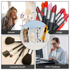 Acrylic Pencil Makeup Brush Holder 4 Compartments Storage