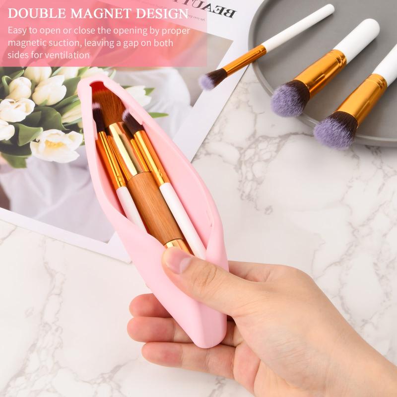 Travel Makeup Brush Holder Silicone Cosmetic Brush Bag