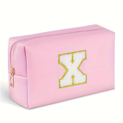 Monogrammed PU Waterproof Travel Toiletry Bag for Women, Letter K