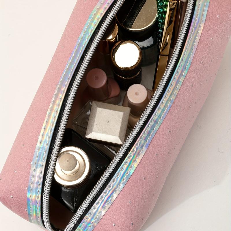 Letter Patched Rhinestone Makeup Bag LOVE Letters Travel Zipper Pouch