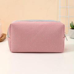 Letter Patched Rhinestone Makeup Bag LOVE Letters Travel Zipper Pouch