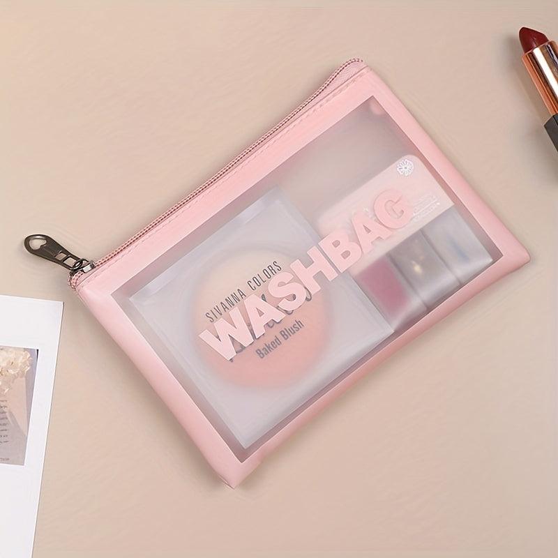 3pcs Clear Toiletry Bag Waterproof Makeup Zipper Pouch Portable Travel Bag