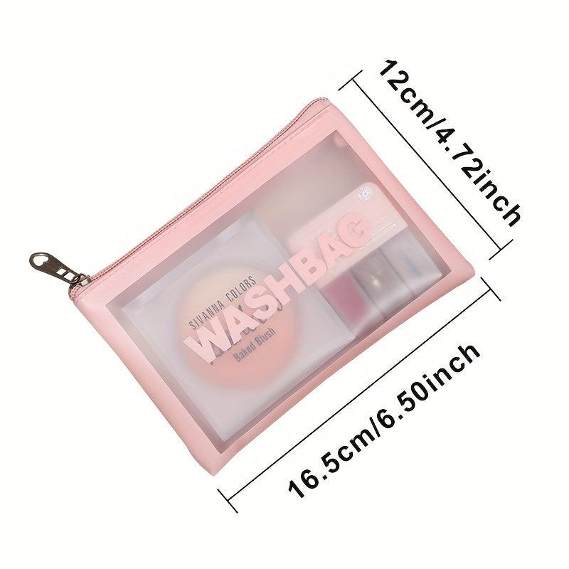 3pcs Clear Toiletry Bag Waterproof Makeup Zipper Pouch Portable Travel Bag