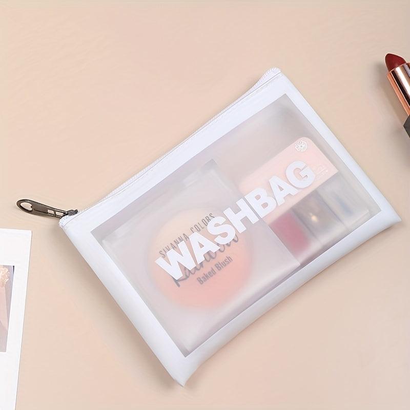 3pcs Clear Toiletry Bag Waterproof Makeup Zipper Pouch Portable Travel Bag