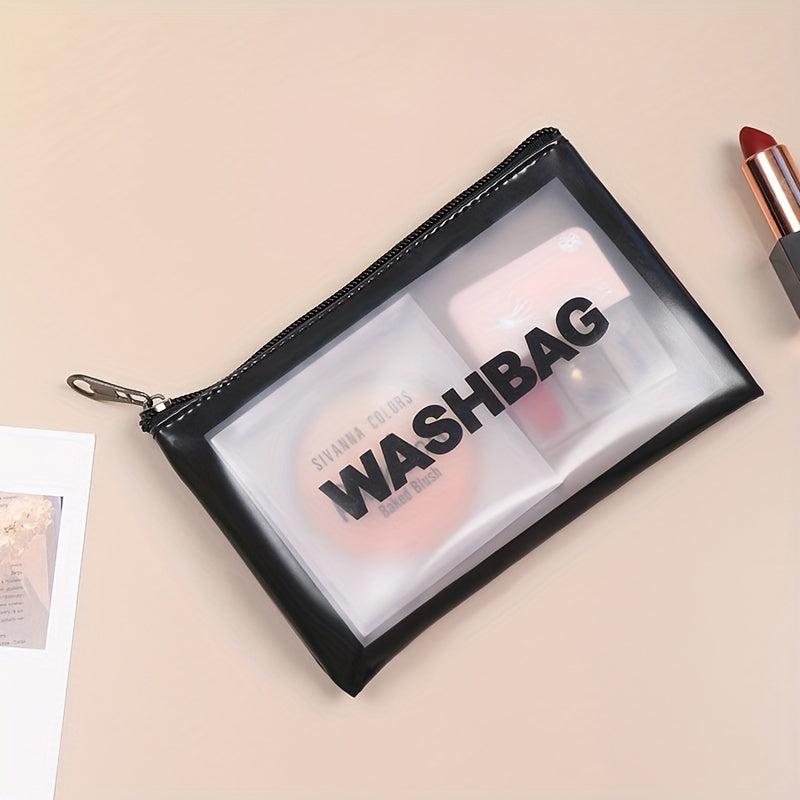 3pcs Clear Toiletry Bag Waterproof Makeup Zipper Pouch Portable Travel Bag