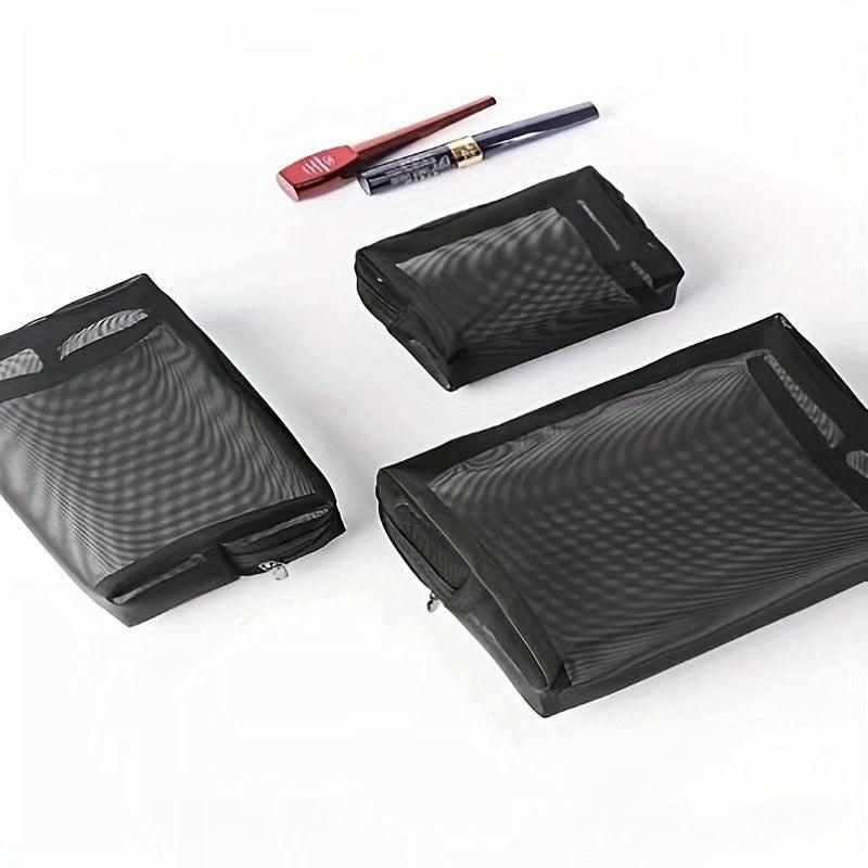 3pcs Mesh Makeup Bags Portable Toiletry Bag