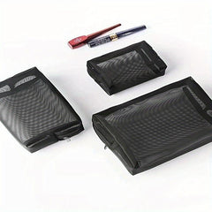 3pcs Mesh Makeup Bags Portable Toiletry Bag
