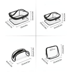 Clear Travel Toiletry Pouch with Zippers & Handle