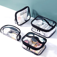Clear Travel Toiletry Pouch with Zippers & Handle