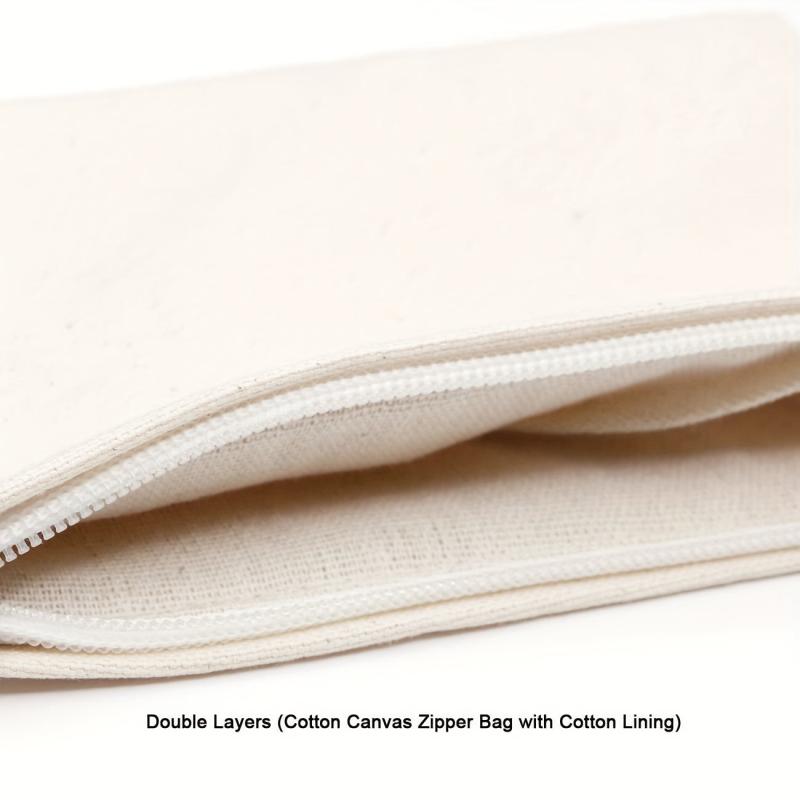 2pcs Cotton Canvas Zipper Cosmetic Bag Makeup Organizer 13x19cm