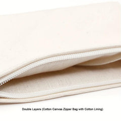 2pcs Cotton Canvas Zipper Cosmetic Bag Makeup Organizer 13x19cm