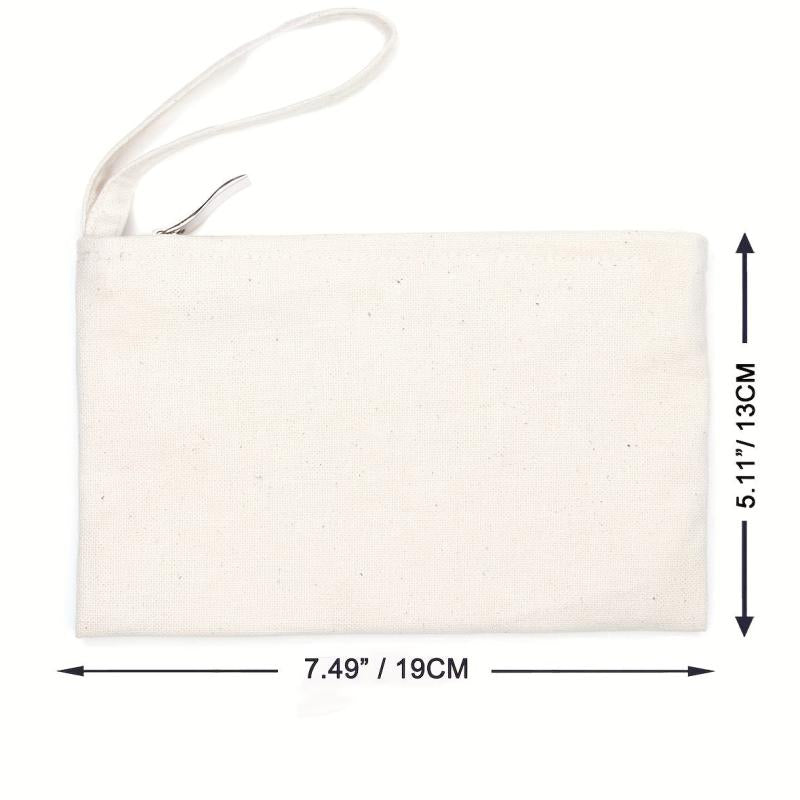 2pcs Cotton Canvas Zipper Cosmetic Bag Makeup Organizer 13x19cm