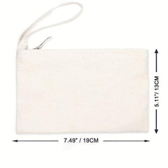 2pcs Cotton Canvas Zipper Cosmetic Bag Makeup Organizer 13x19cm