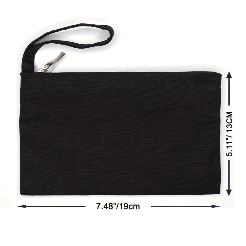 2pcs Cotton Canvas Zipper Cosmetic Bag Makeup Organizer 13x19cm