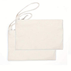2pcs Cotton Canvas Zipper Cosmetic Bag Makeup Organizer 13x19cm
