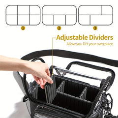 Makeup Case with Adjustable Divider & Handle
