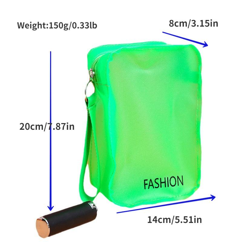 PVC Zipper Pouch Candy Square Makeup Bag Roomy Makeup Accessories Organizer