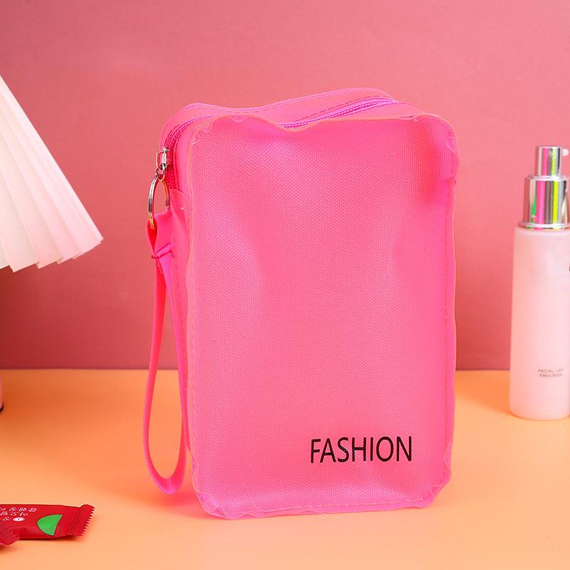 PVC Zipper Pouch Candy Square Makeup Bag Roomy Makeup Accessories Organizer