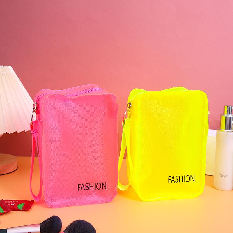 PVC Zipper Pouch Candy Square Makeup Bag Roomy Makeup Accessories Organizer
