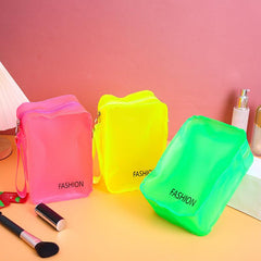 PVC Zipper Pouch Candy Square Makeup Bag Roomy Makeup Accessories Organizer