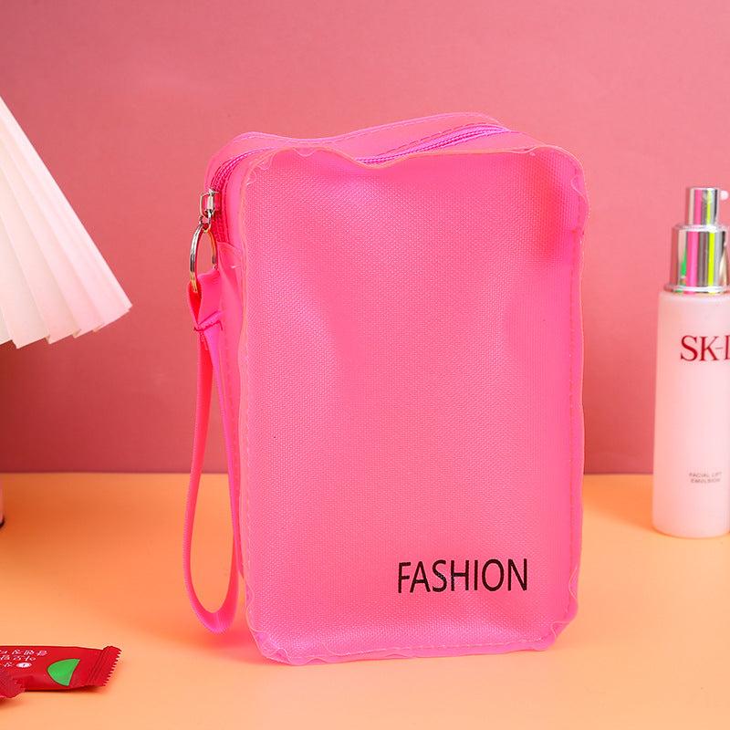 PVC Zipper Pouch Candy Square Makeup Bag Roomy Makeup Accessories Organizer