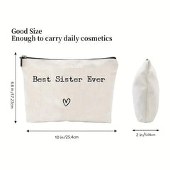 Portable Cosmetic Bag with Zipper Closure