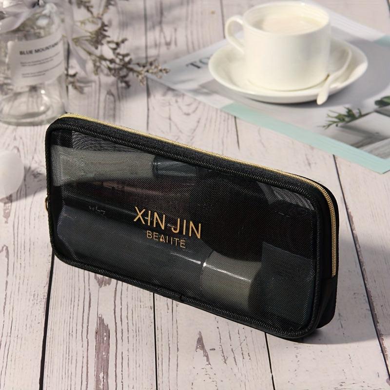 Mesh Makeup Bag Cosmetic Zipper Pouch Travel Storage 3 Sizes