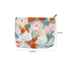 Colorful Flower Makeup Bag Portable Travel Storage Large Capacity