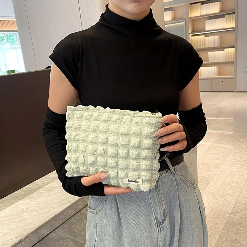 Pleated Candy Cosmetic Bag Y2K Accessories Make Up Bag