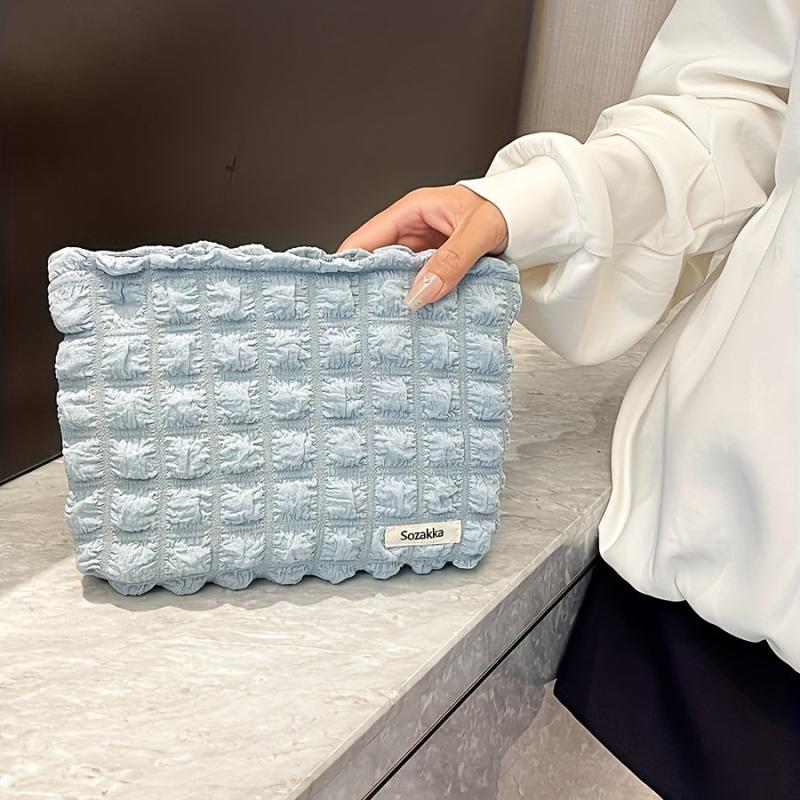 Pleated Candy Cosmetic Bag Y2K Accessories Make Up Bag