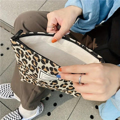 Leopard Pattern Makeup Bag Zipper Cosmetic Pouch Travel Organizer for Women