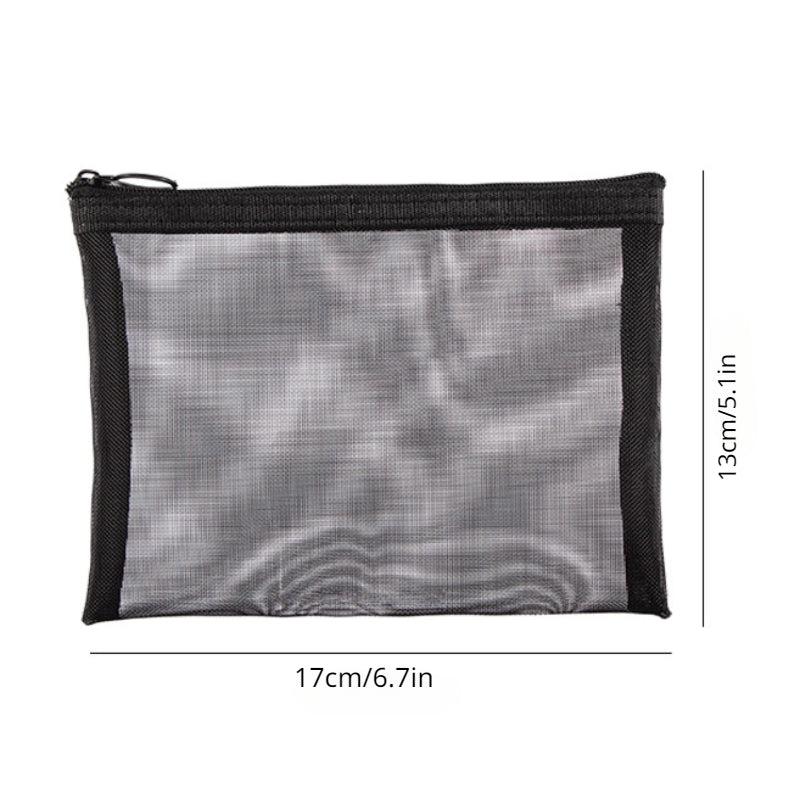 Transparent Mesh Cosmetic Storage Bag Set - Three Piece