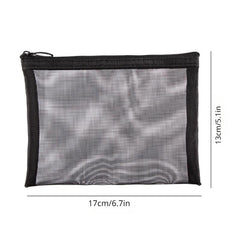 Transparent Mesh Cosmetic Storage Bag Set - Three Piece