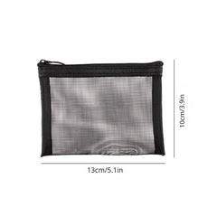 Transparent Mesh Cosmetic Storage Bag Set - Three Piece