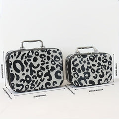 Leopard Print Makeup Train Case Large Capacity Organizer Bag