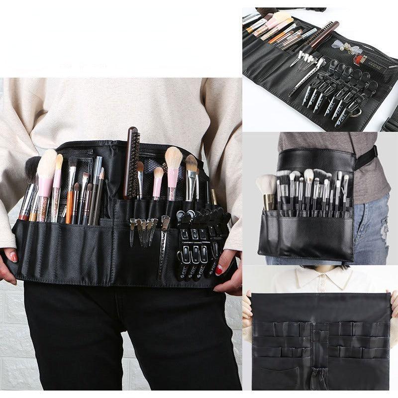 Makeup Brush Bag Belt with Pockets Foldable Adjustable Apron Pack