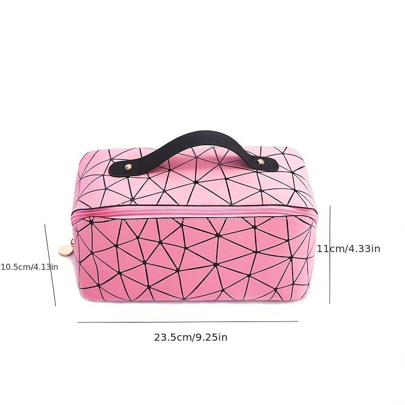 Geometric Pattern Travel Cosmetic Bag Large Capacity Makeup Bag