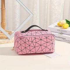 Geometric Pattern Travel Cosmetic Bag Large Capacity Makeup Bag